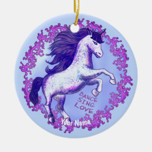Dancing Unicorn Julgransprydnad Keramik
