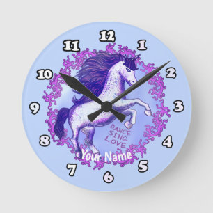 Dancing Unicorn Rund Klocka