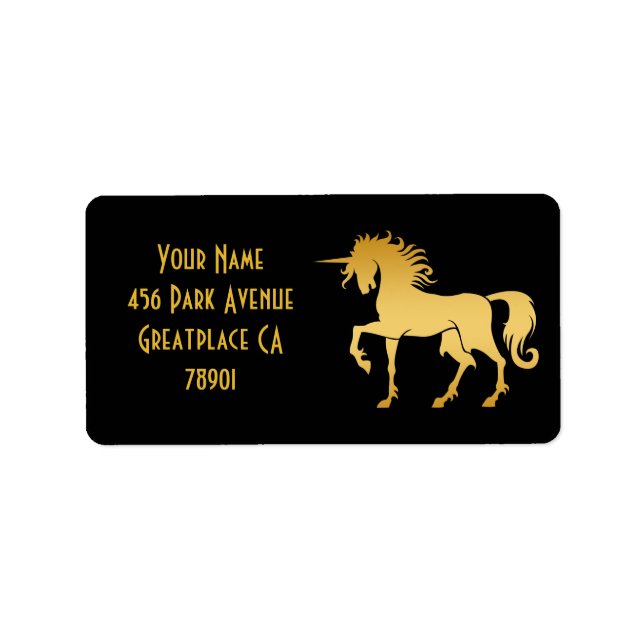 Dancing Unicorn Silhouette Adress Lable Adressetikett (Framsidan)