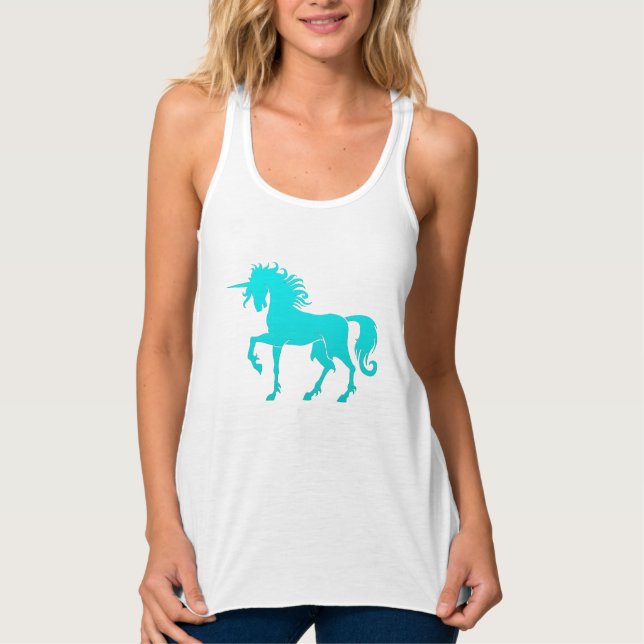 Dancing Unicorn Silhouette Tee Linne Med Racerback (Framsida)