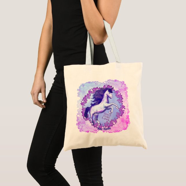 Dancing Unicorn tote bag Tygkasse (Framsida (produkt))