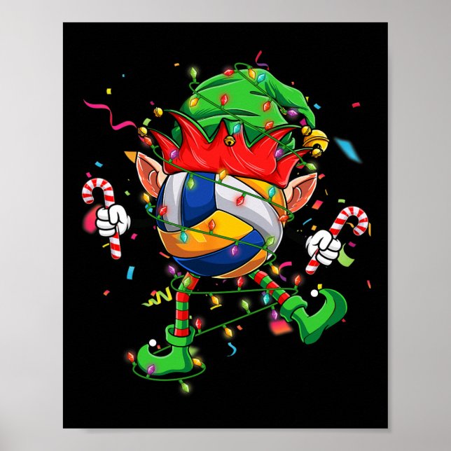 Dancing Volleyball Boll Elf Hat Scute Ss Cute Sss Poster (Framsidan)