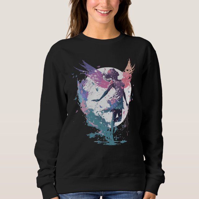 Dancing Watercolor Fairy Girls Dancer Ballet Butte T Shirt (Framsida)