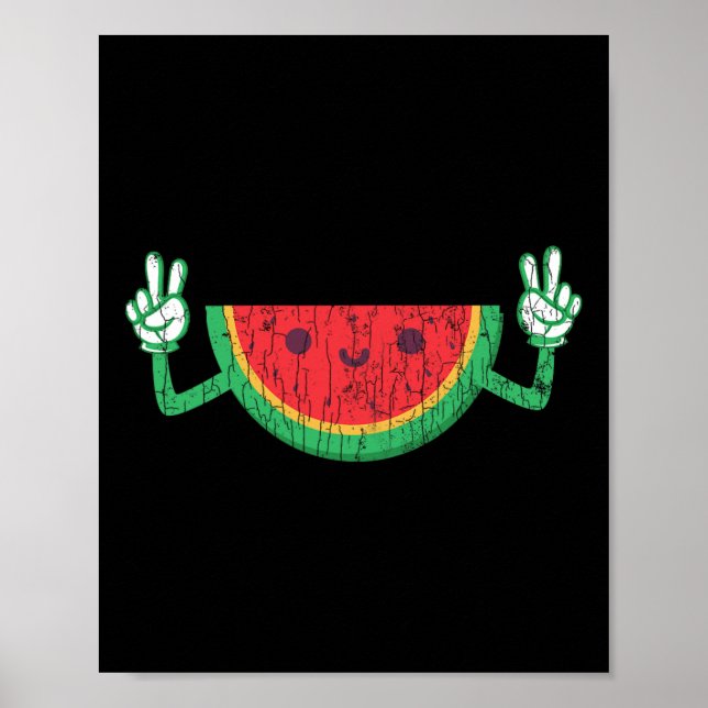 Dancing Watermelon Funny Summer Fruit Älskare Grap Poster (Framsidan)