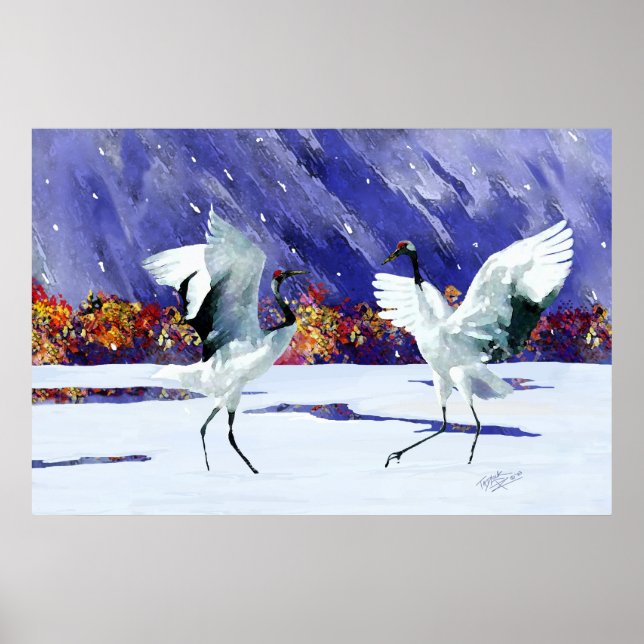 Dancing White Cranes Poster (Framsidan)
