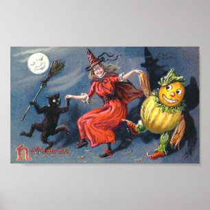 Dancing Witch i Moonlight Poster