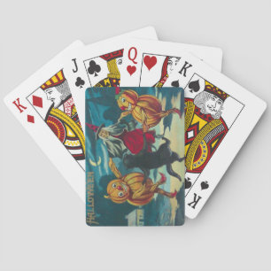 Dancing Witch Jack O'Lantern Monster Black Cat Spel Kort