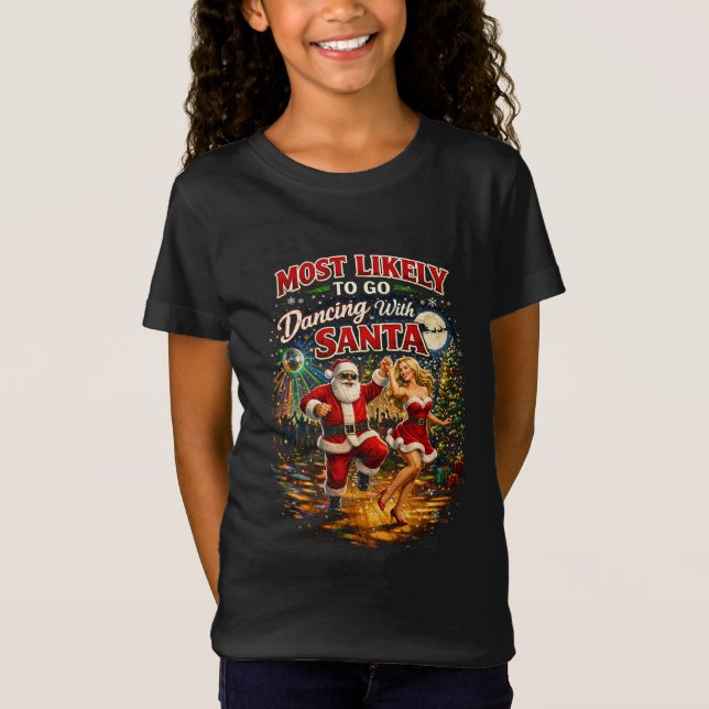 Dancing with Santa T Shirt (Framsida)