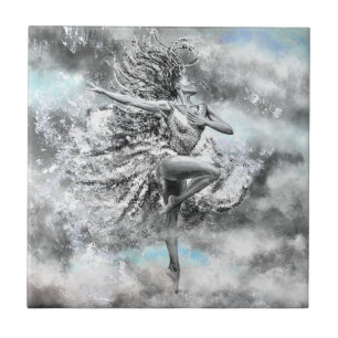 Dancing Woman Ceramic Tile Kakelplatta