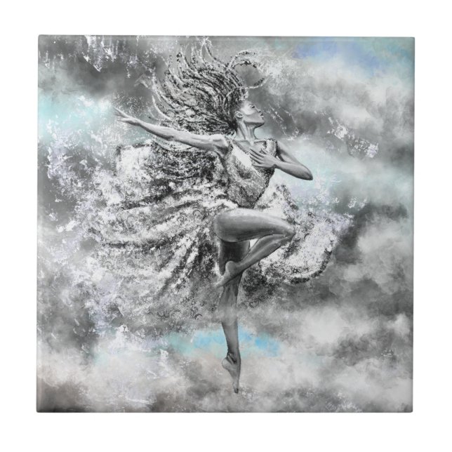 Dancing Woman Ceramic Tile Kakelplatta (Framsidan)