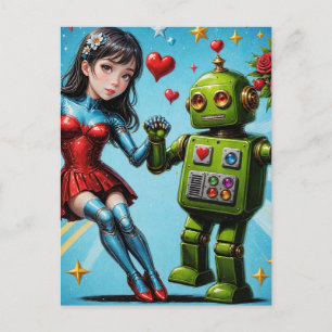 Dancing Woman och Robot Vykort