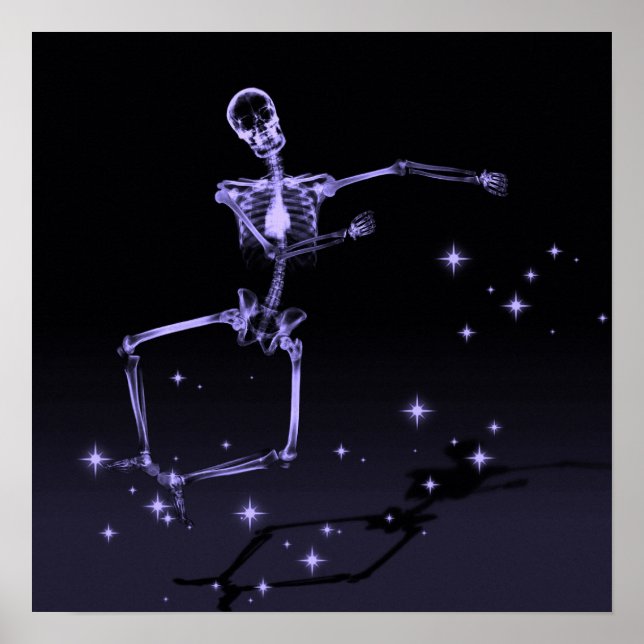 Dancing X-Ray Skeleton - Lila Poster (Framsidan)