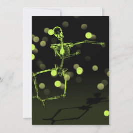 Dancing X-Ray Skeleton - Lime Green Inbjudningar