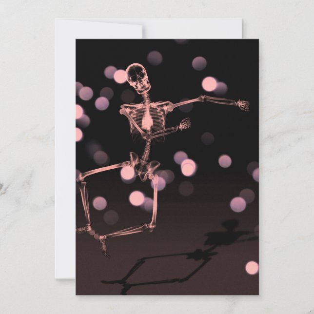 Dancing X-Ray Skeleton - Red Inbjudningar (Framsida)