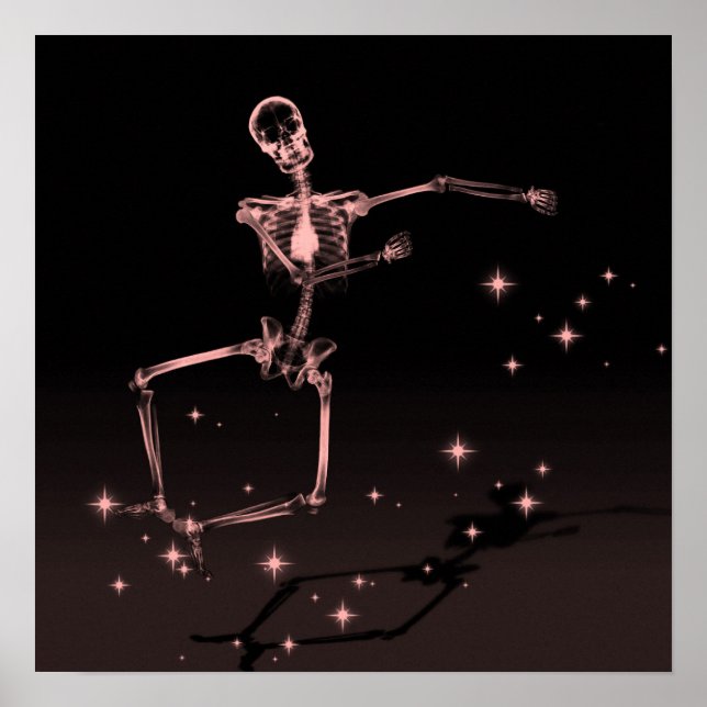 Dancing X-Ray Skeleton - Red Poster (Framsidan)
