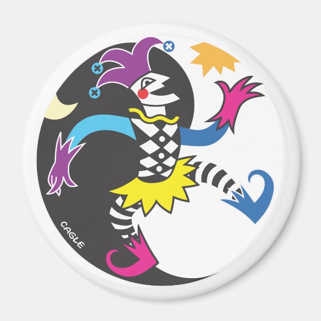 Dancing yinyang jester magnet (Framsidan)