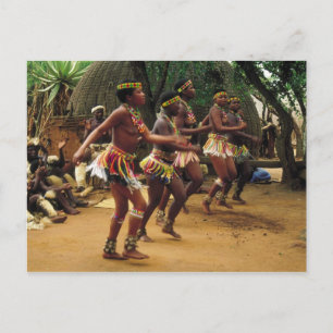 Dancing, Zulu Stil - södra Afrikan Vykort