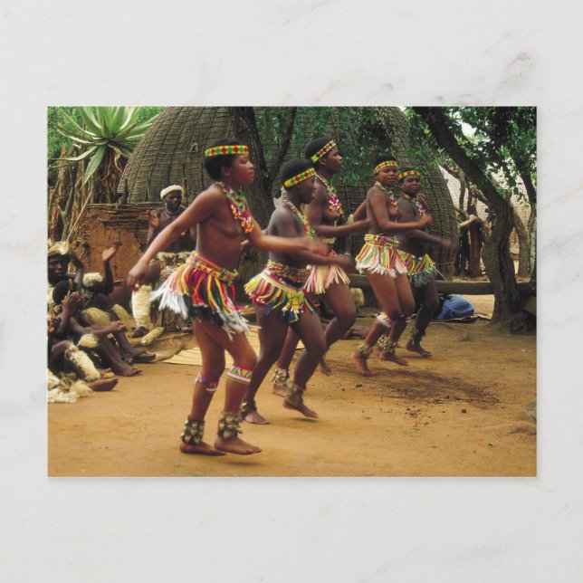 Dancing, Zulu Stil - södra Afrikan Vykort (Framsida)