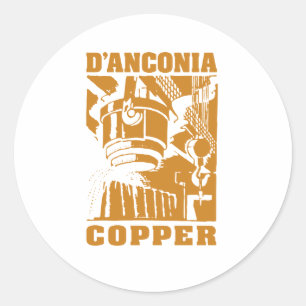 d'Anconiaen förkopprar/förkopprar logotypen Runt Klistermärke