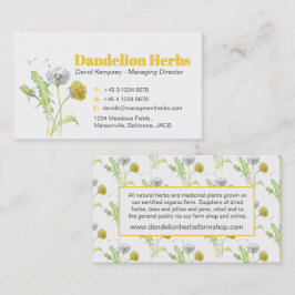 Dandelimer-örter som odlar affärskort visitkort