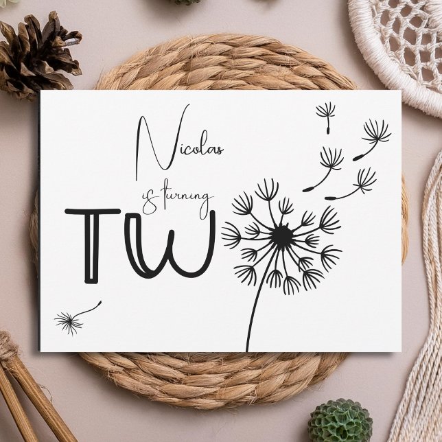 Dandelion andra födelsedagen inbjudningar (Skapare uppladdad)