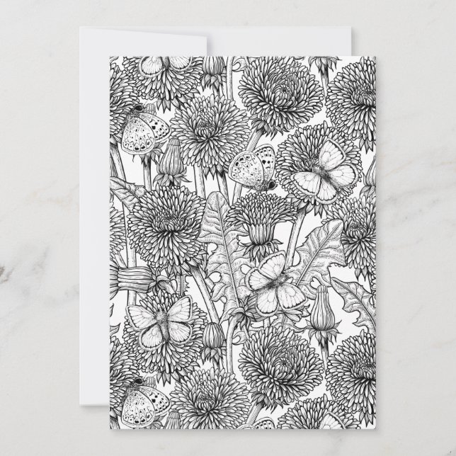 Dandelion-ängar i svartvitt (Framsida)