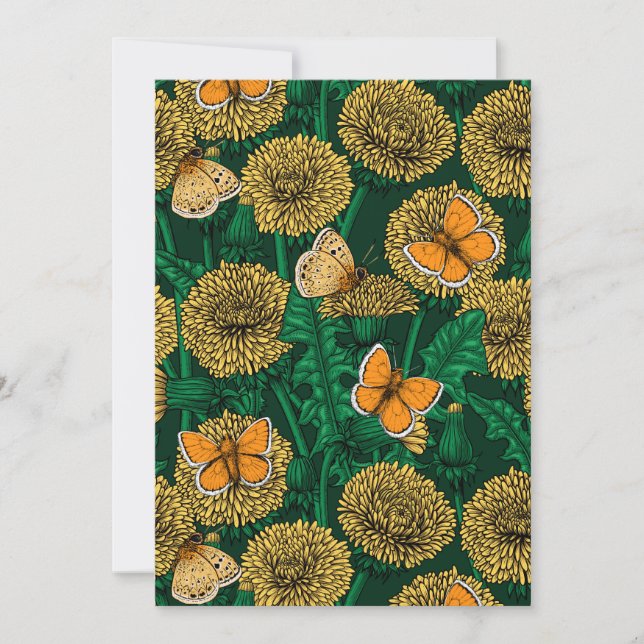 Dandelion-ängen på mörk grönt (Framsida)