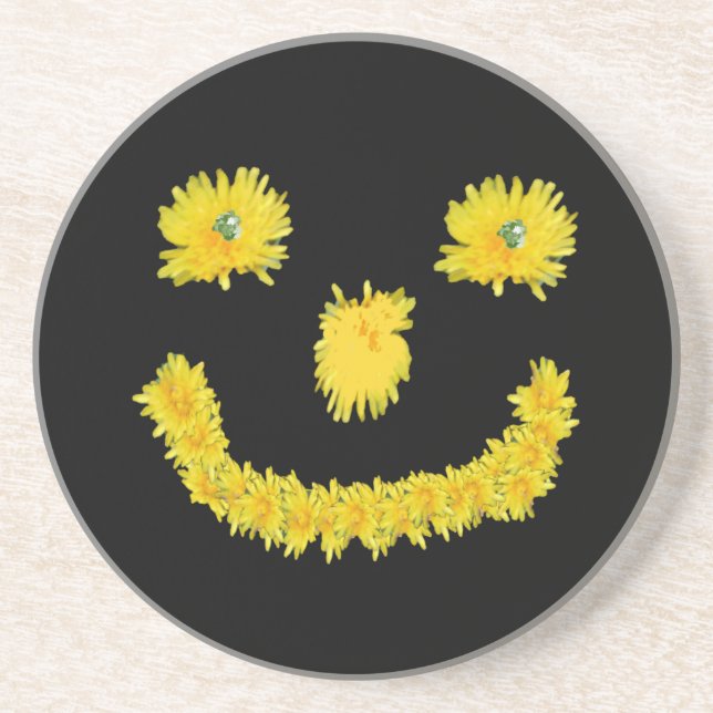 Dandelion Ansikte Underlägg Sandsten (Framsidan)