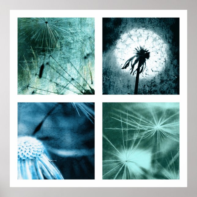 Dandelion Art - Pusteblume Kunst Colage 2012 004 Poster (Framsidan)