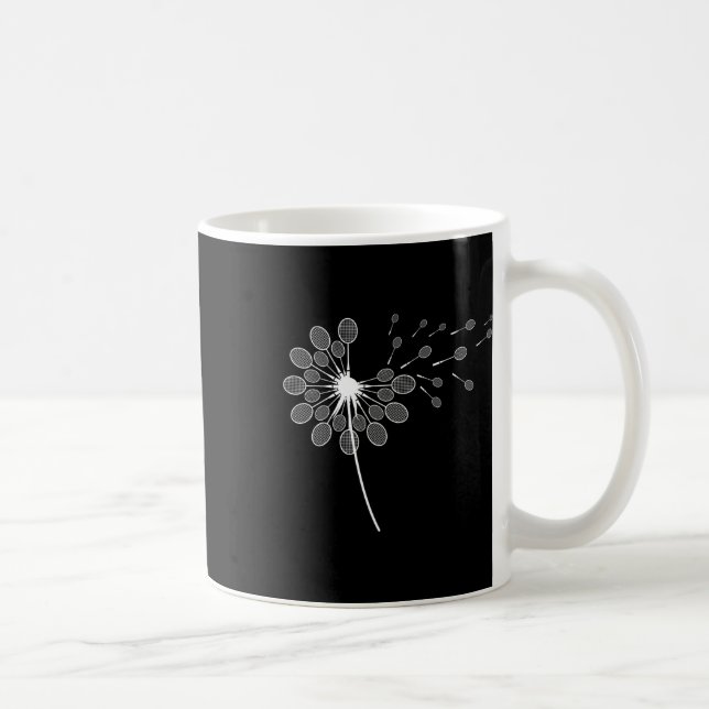 Dandelion Badminton Racket Shirt Badminton Player Kaffemugg (Höger)