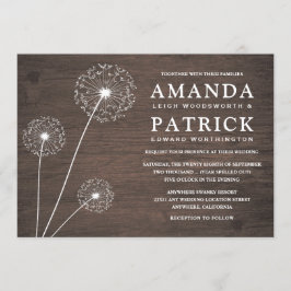 Dandelion Barn Wood-inbjudningar till Landsbyggsbr Inbjudningar