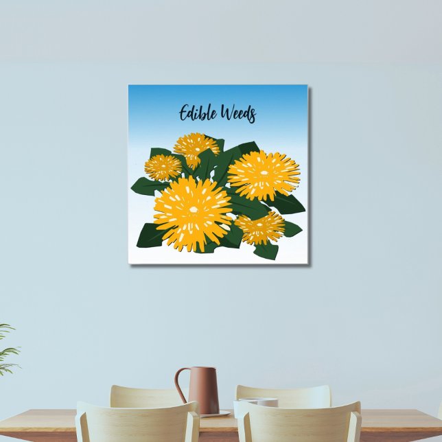 Dandelion Bed Edible Ogräs Gult Poster (Edible Weeds)