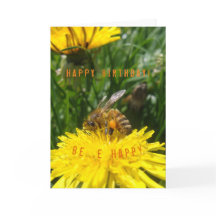Dandelion Bee Lycklig-kort