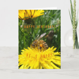 Dandelion Bee Lycklig-kort Kort