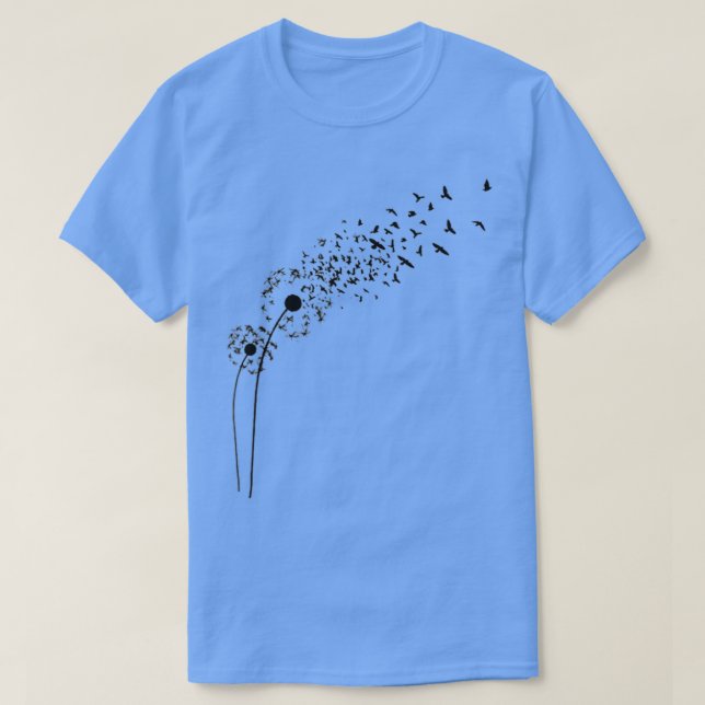 Dandelion Birds Flowers Lover Make A Wish Dandelio T Shirt (Design framsida)