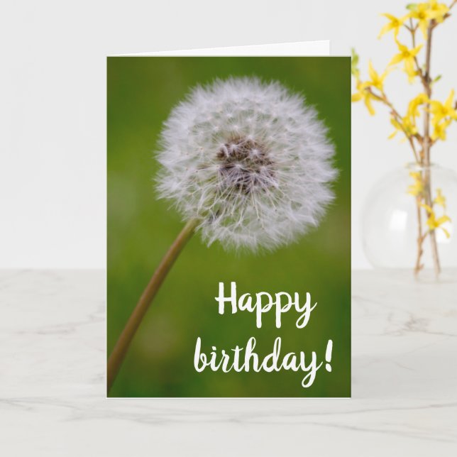Dandelion Birthday Blessation Card Kort (Gul blomma)