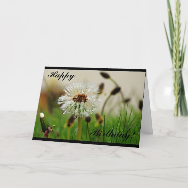 Dandelion Birthday Card Kort (Framsida)