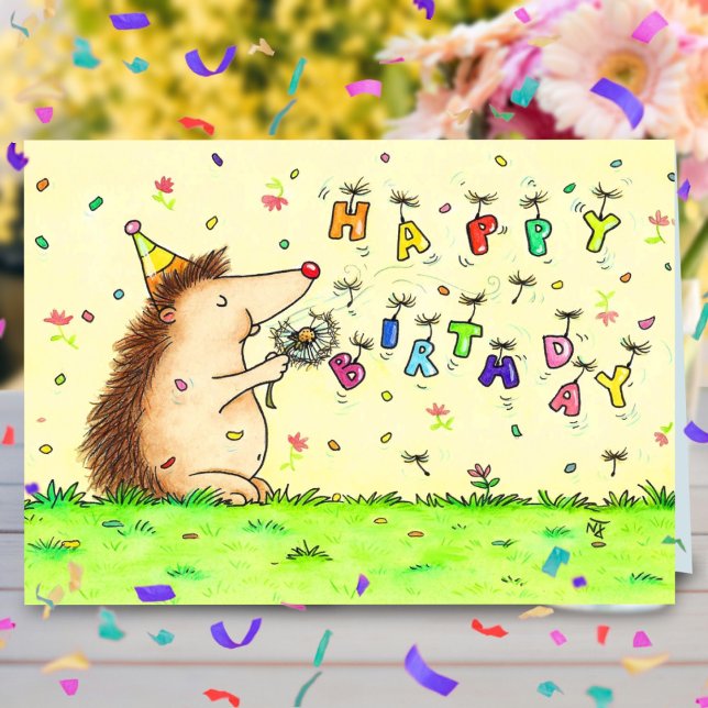 Dandelion Birthday Greeting Card Tack Kort (Skapare uppladdad)