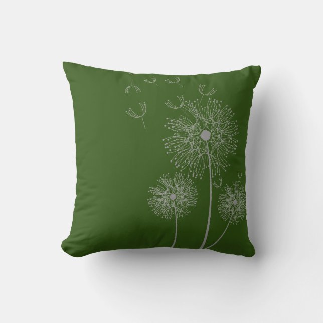 Dandelion-blomman på oliver kudde (Framsida)