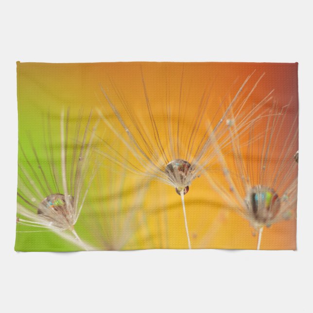 Dandelion Blommar Flowers Destiny Peace Kärlek Art Kökshandduk (Horisontell)