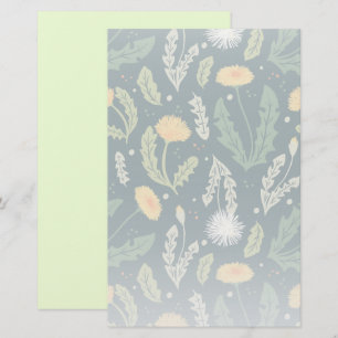 Dandelion Blommigt Ogräs Mönster Brevpapper