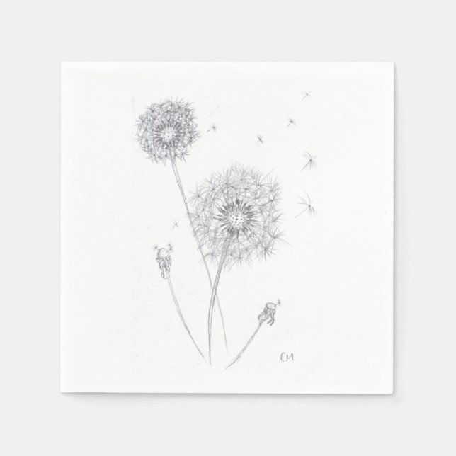 Dandelion Bord Napkin Pappersservett (Framsidan)