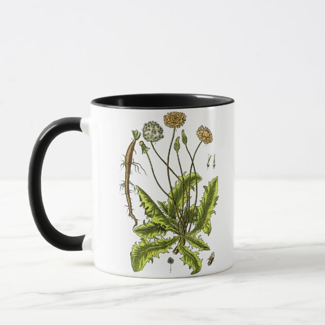 Dandelion Botanical Illustration Mugg (Vänster)