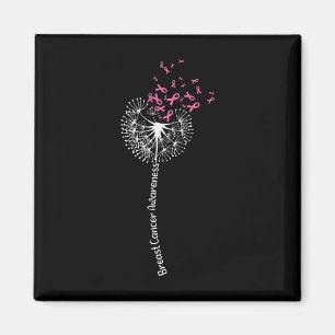 Dandelion Breast Cancer Awareness Warrior Rosa Rib Magnet