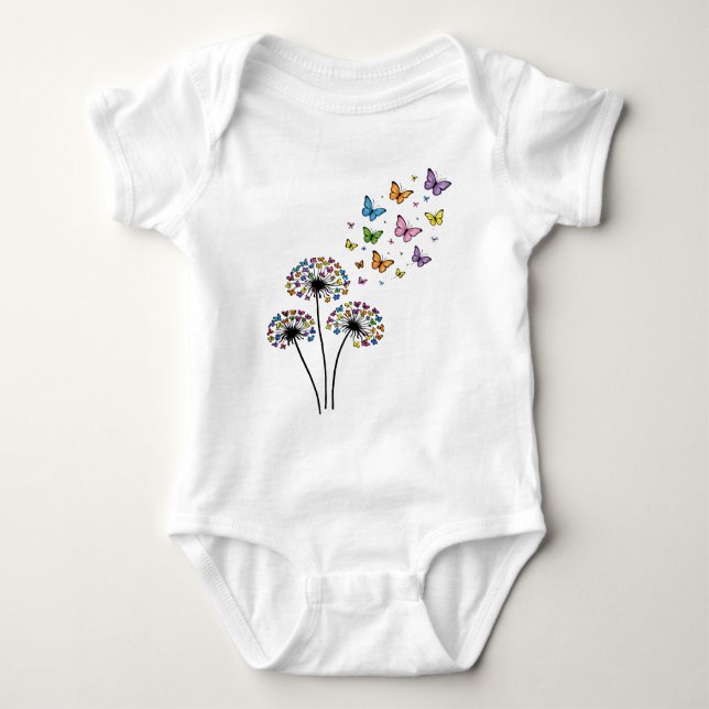Dandelion butterfly flow t shirt (Framsida)