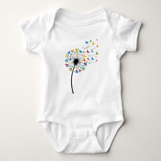 Dandelion butterfly flow t shirt (Framsida)