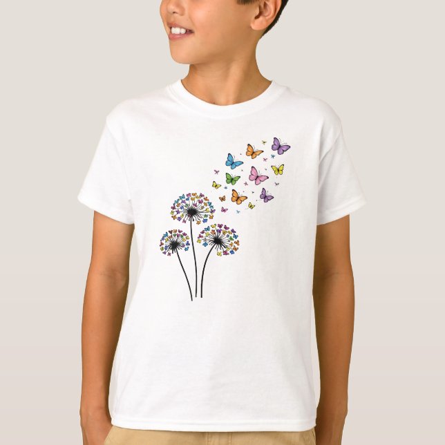Dandelion butterfly flow t shirt (Framsida)
