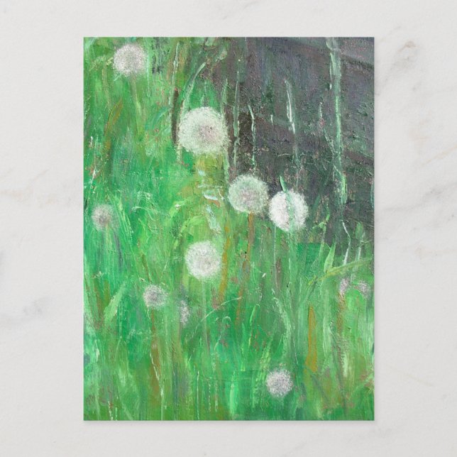 Dandelion Clocks in Grass 2008 oil on canvas Vykort (Framsida)