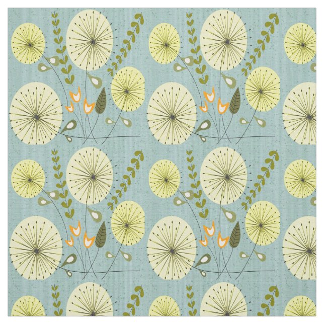 Dandelion Clocks Mid Century Inspired Tyg (Provkarta)