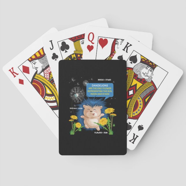 Dandelion Dancing Hedgehog Educational Casinokort (Baksidan)